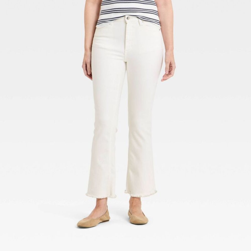 Women's High-Rise Kick Flare Jeans - Universal Thread Cloud White 12 Short